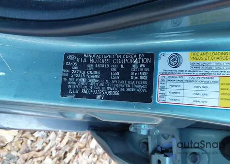 2005 Kia Sportage Ex V6/Lx V6 from USA, damaged, VIN KNDJF723257081066